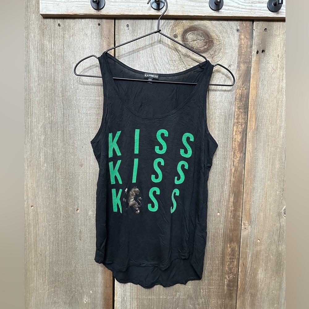 2014 Express KISS Graphic Tank Top in Black Size Small